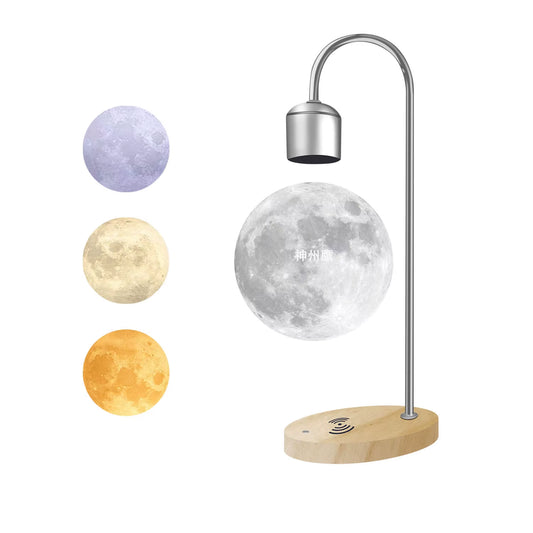 Floating Moon Lamp 3D Printing Integrated Seamless Creative Magnetic Floating Moon Table Lamp Home Ornament LED Night Light