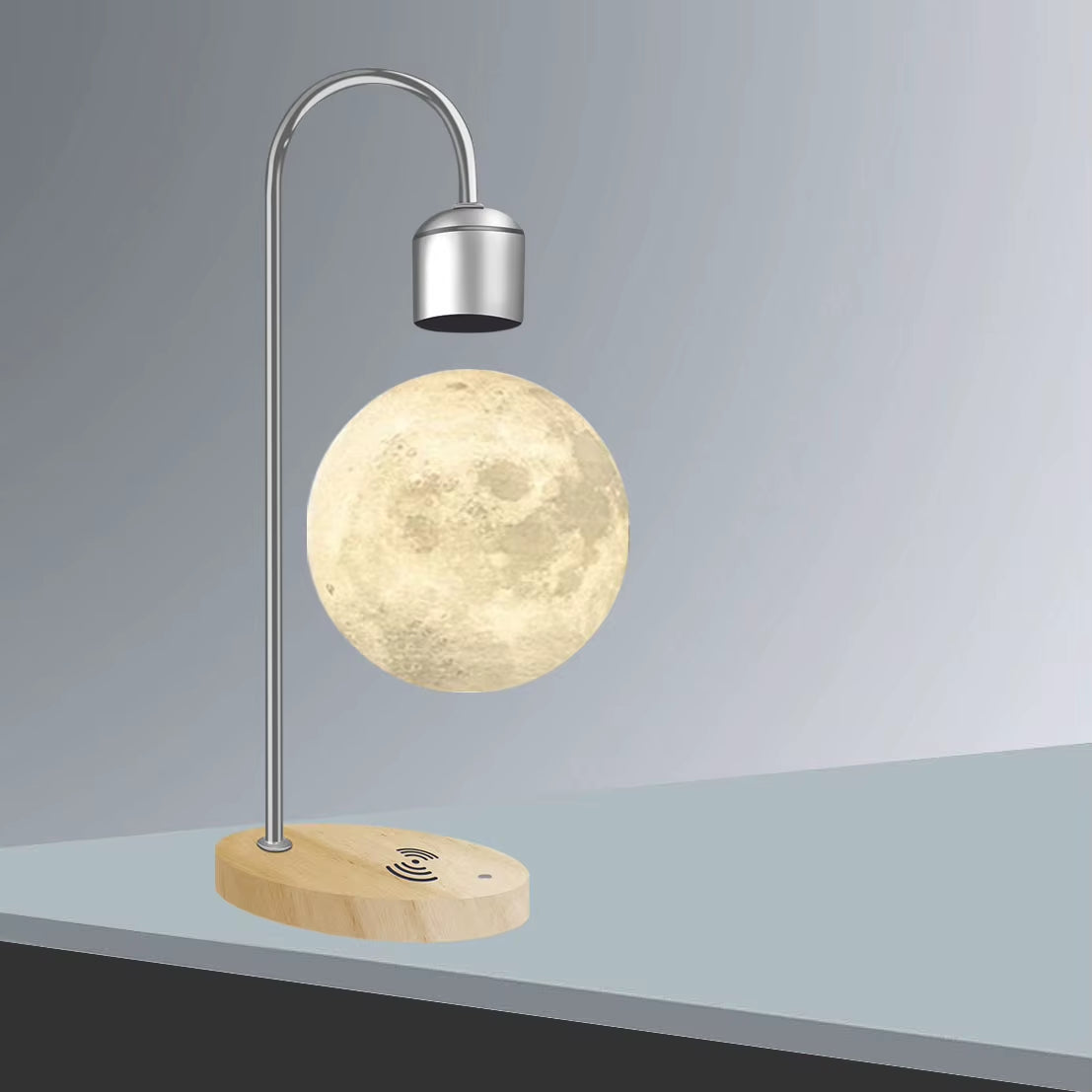 Floating Moon Lamp 3D Printing Integrated Seamless Creative Magnetic Floating Moon Table Lamp Home Ornament LED Night Light