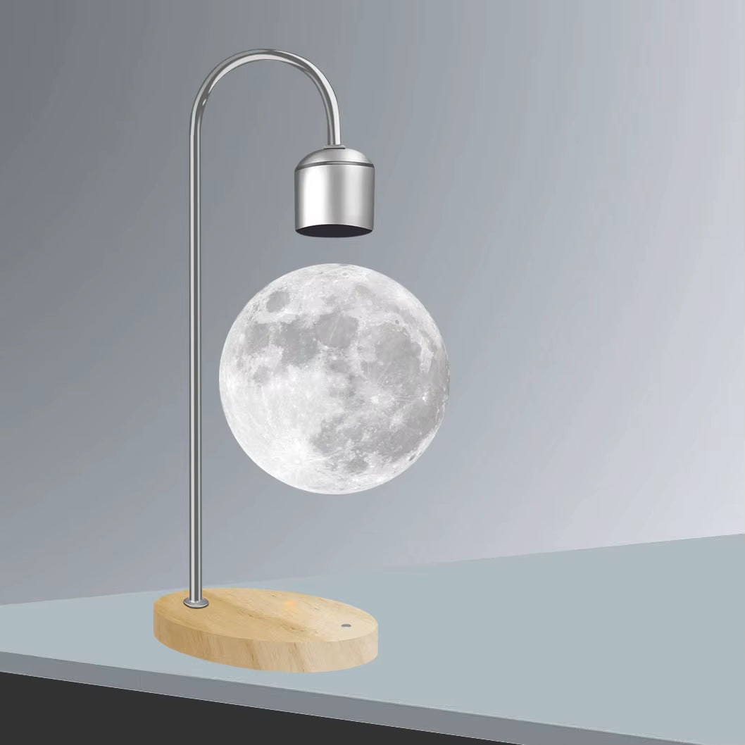 Floating Moon Lamp 3D Printing Integrated Seamless Creative Magnetic Floating Moon Table Lamp Home Ornament LED Night Light