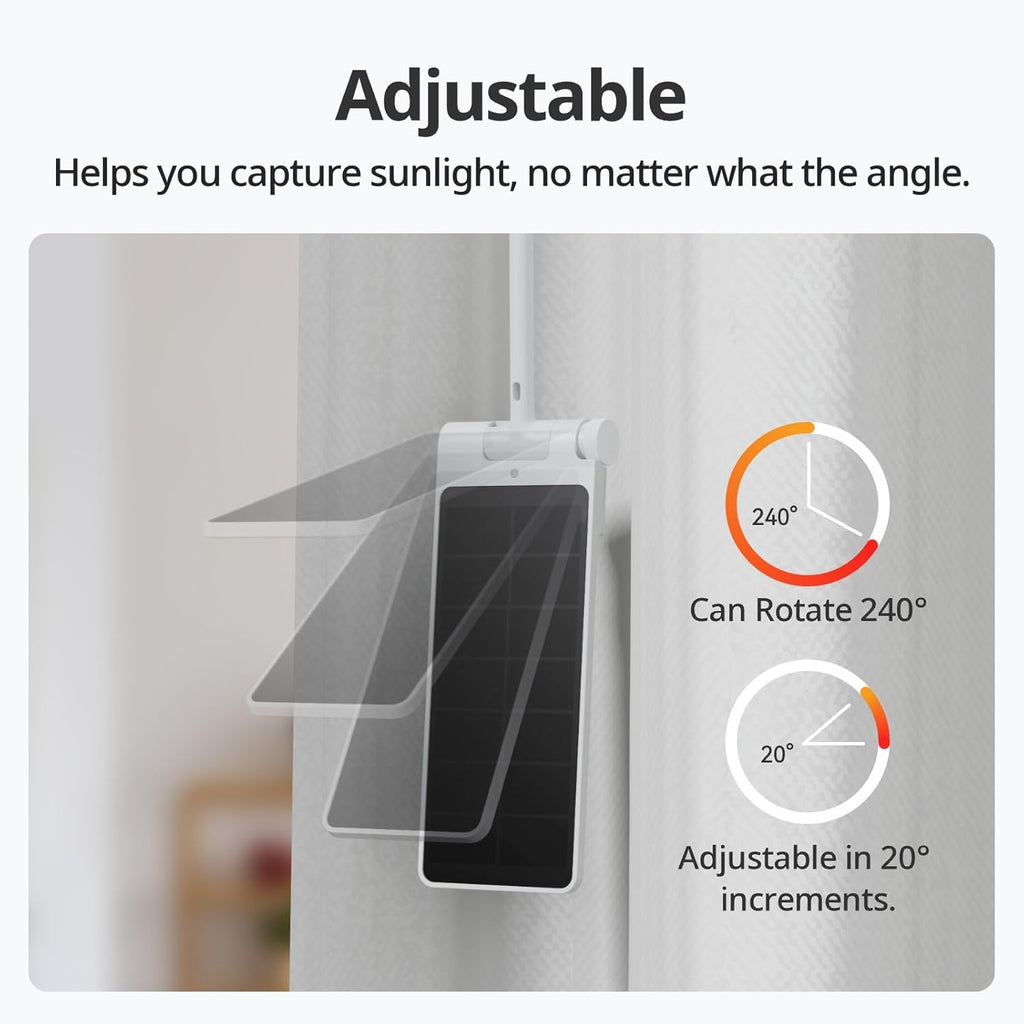 Solar Panel Charger for Curtain 3 - Performance Upgrade, Easy to Use, Support Low Light Charging, Smart Solar Panel for  Curtain 3 Rod/U Rail, Non-Stop Solar Power Supply