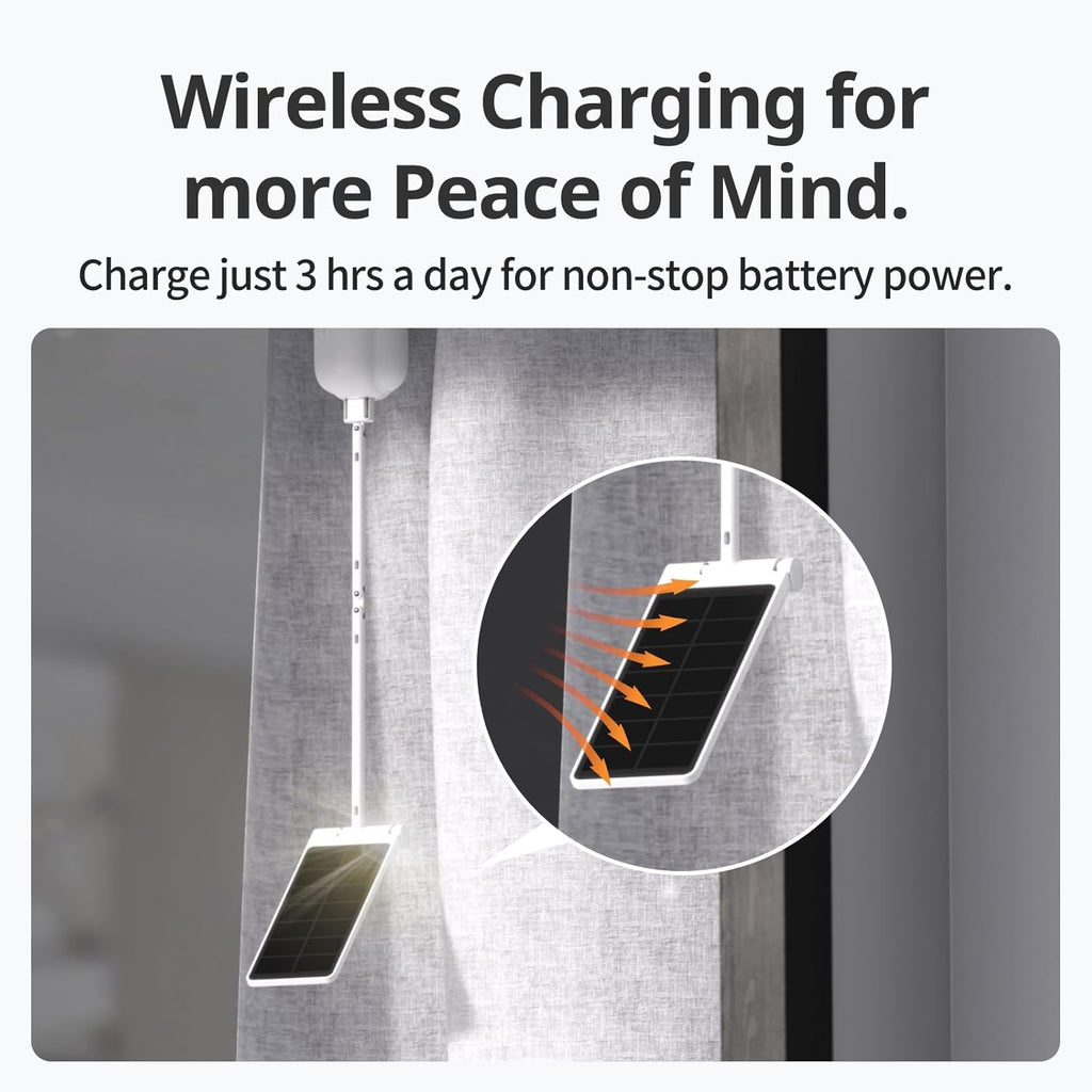 Solar Panel Charger for Curtain 3 - Performance Upgrade, Easy to Use, Support Low Light Charging, Smart Solar Panel for  Curtain 3 Rod/U Rail, Non-Stop Solar Power Supply